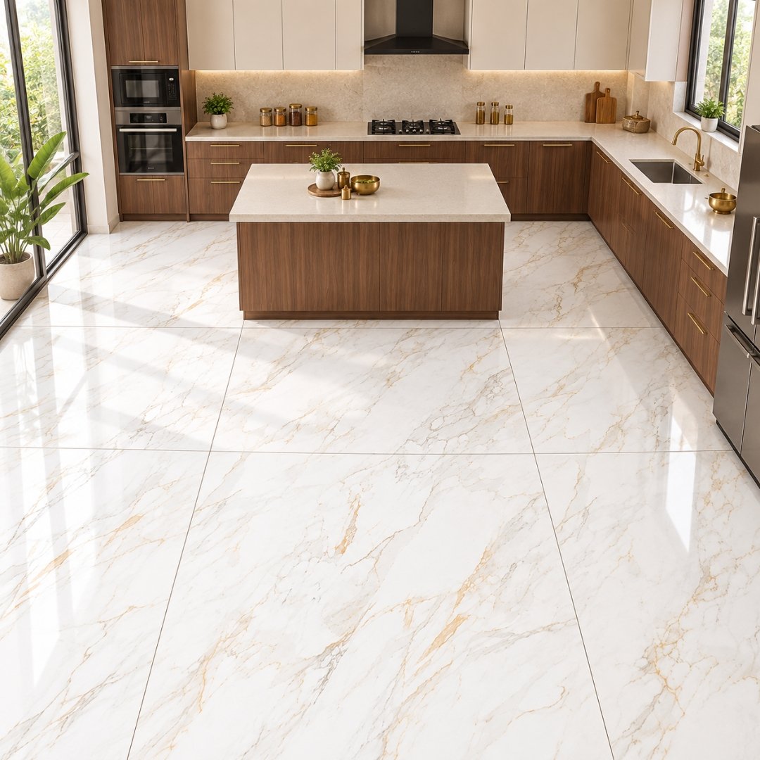 AL Alisha Golden Marble & Stone Kitchen Tiles - My Home Studio